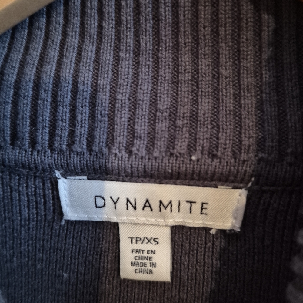 Cotton Silk And Cashmere Dark Green Sweater By Dynamite Oversized XS - Picture 5 of 6